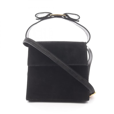 サルヴァトーレフェラガモ Salvatore Ferragamo ヴァラリボン 2WAY ハンドバッグ バッグ スウェード レディース ブラック系 21 3104 【中古】