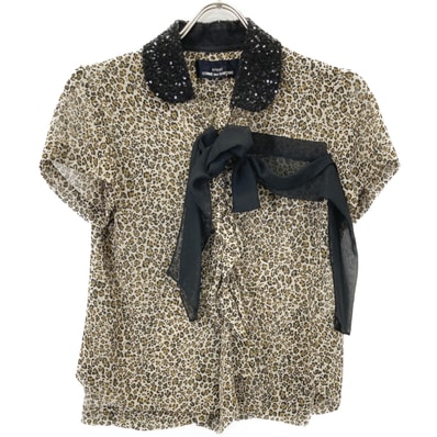 トリココムデギャルソン TI-B031 レオパード フリルブラウス S