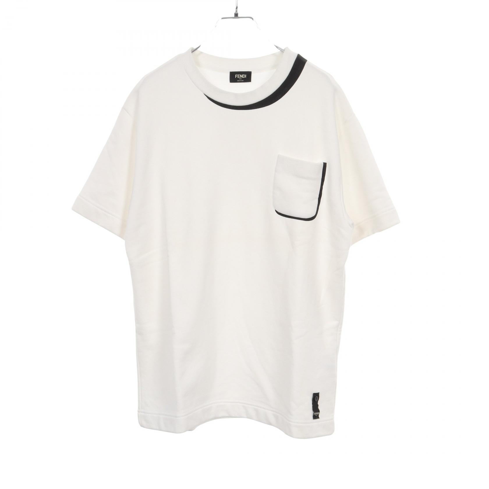 フェンディ FENDI シャドープリント 半袖Tシャツ 衣料品 トップス コットン メンズ ホワイト系 / ブラック系 FY0761 【中古】