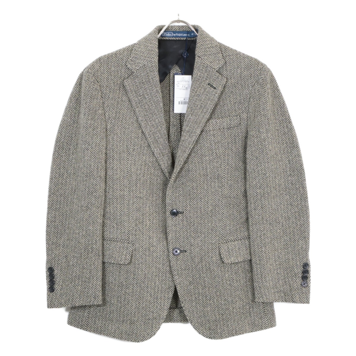 ポロ ラルフローレン MNPOSPC27620120 ブラック×クリーム ウール混紡ソフトテーラードヘリンボーンジャケット 36S