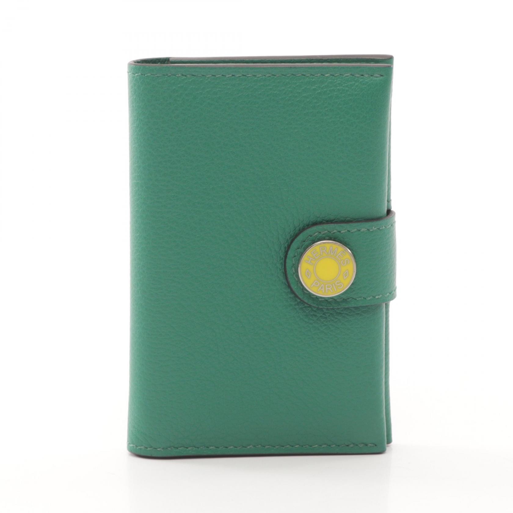 エルメス HERMES R.M.S ヴェールヴェルティゴ ジョーヌナプル カードケース アクセサリー エバーカラー エバーカラー B刻印(2023年製造) レディース グリーン系 / イエロー系 【中古】
