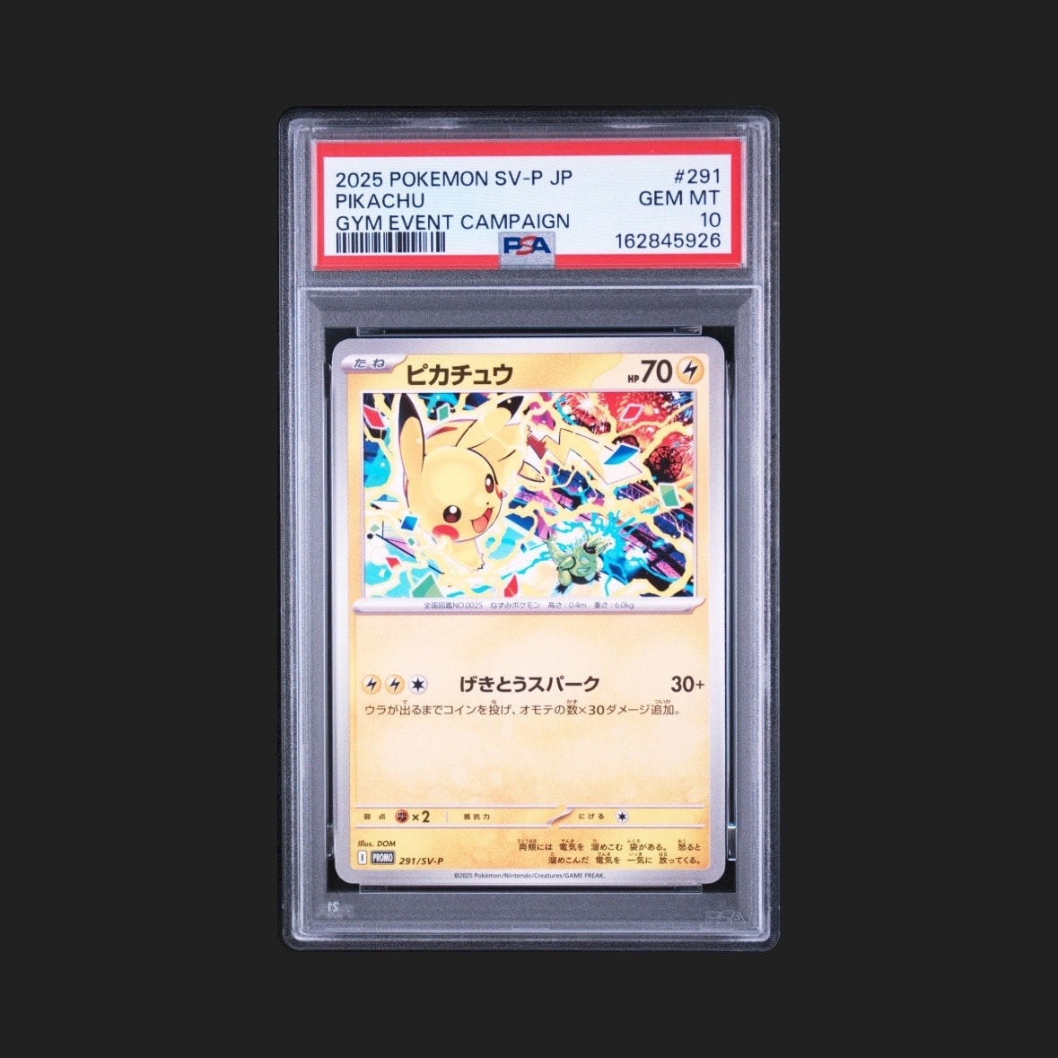 PSA10】ピカチュウ P [SV-P 291](プロモーションカード「SV-P」) 1枚の