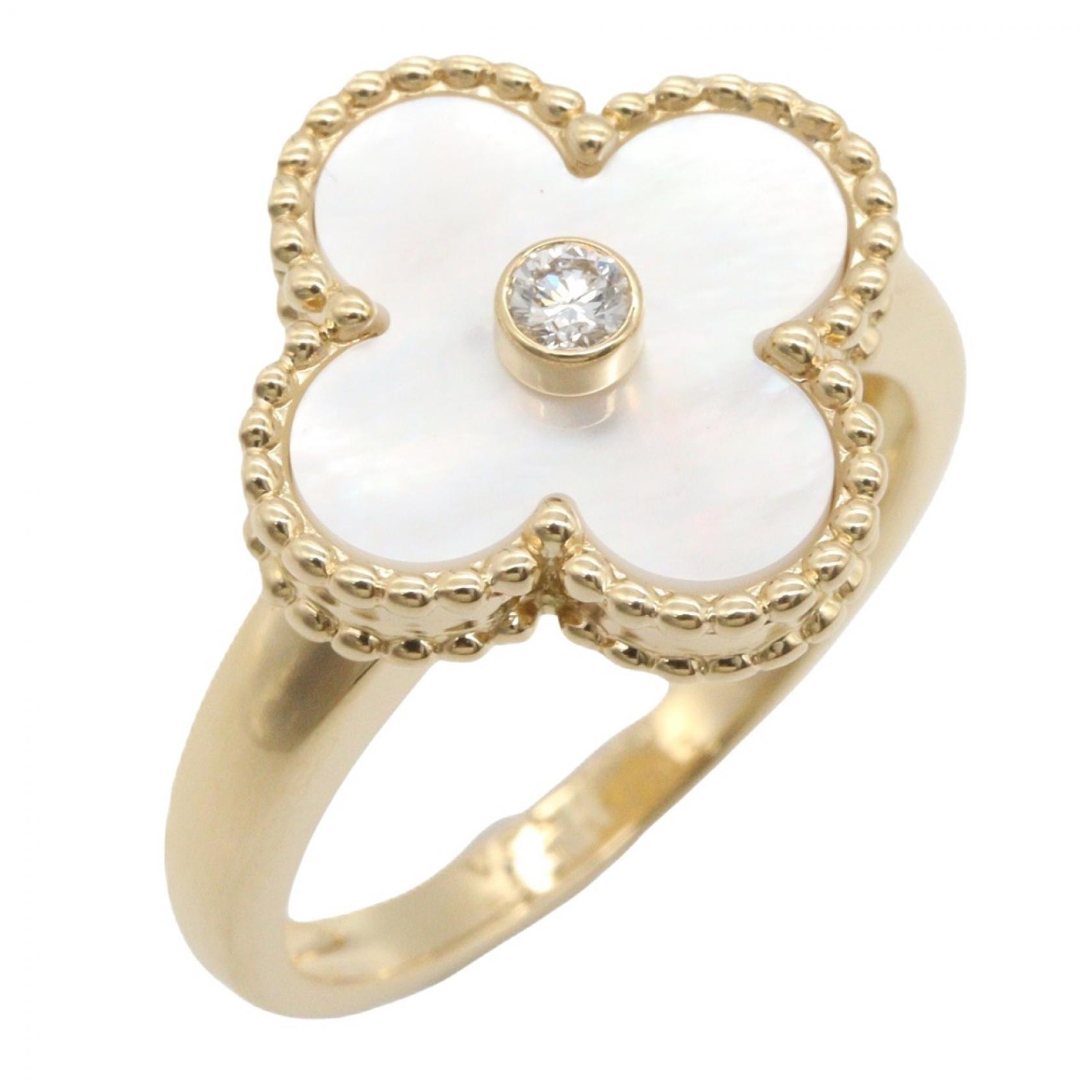 ヴァンクリーフ&アーペル Van Cleef & Arpels ヴィンテージアルハンブラ マザーオブパール 1PD リング リング・指輪 ジュエリー K18(イエローゴールド) ダイヤモンド マザーオブパール レディース ゴールド系
