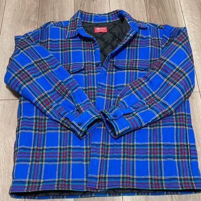 Supreme Quilted Plaid Flannel Shirt "Dusty Royal"