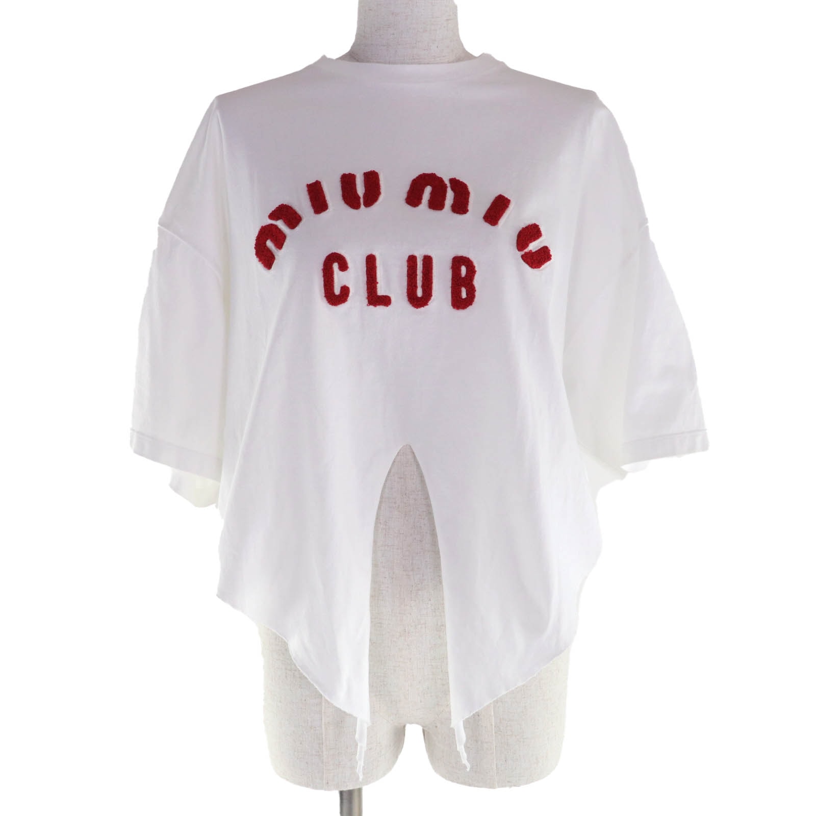 極美品 ミュウミュウ 半袖Tシャツ ホワイト レディース XS MJN355