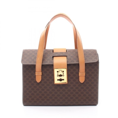 セリーヌ CELINE マカダム ハンドバッグ バッグ PVCコーティングキャンバス レザー レディース ブラウン系 【中古】