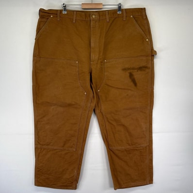 古着 カーハート Carhartt USA製 ダック パンツ ペインター ダブルニー 大きいサイズ ワーク ダック地 50×30 ブラウン系 メンズ