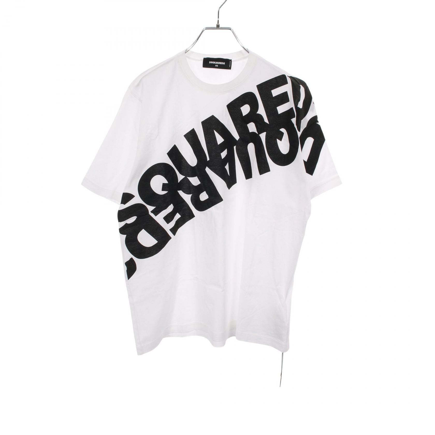 ディースクエアード DSQUARED2 Slouch Fit 半袖Tシャツ 衣料品 トップス コットン メンズ ホワイト系 / ブラック系 S74GD0664 【中古】