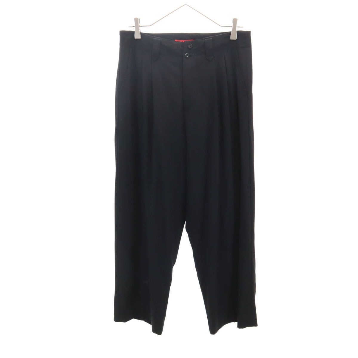 Y'sRedLabel ワイズレッドレーベル 日本製 ハイウエスト タック パンツ 3 ブラック ヨウジヤマモト
