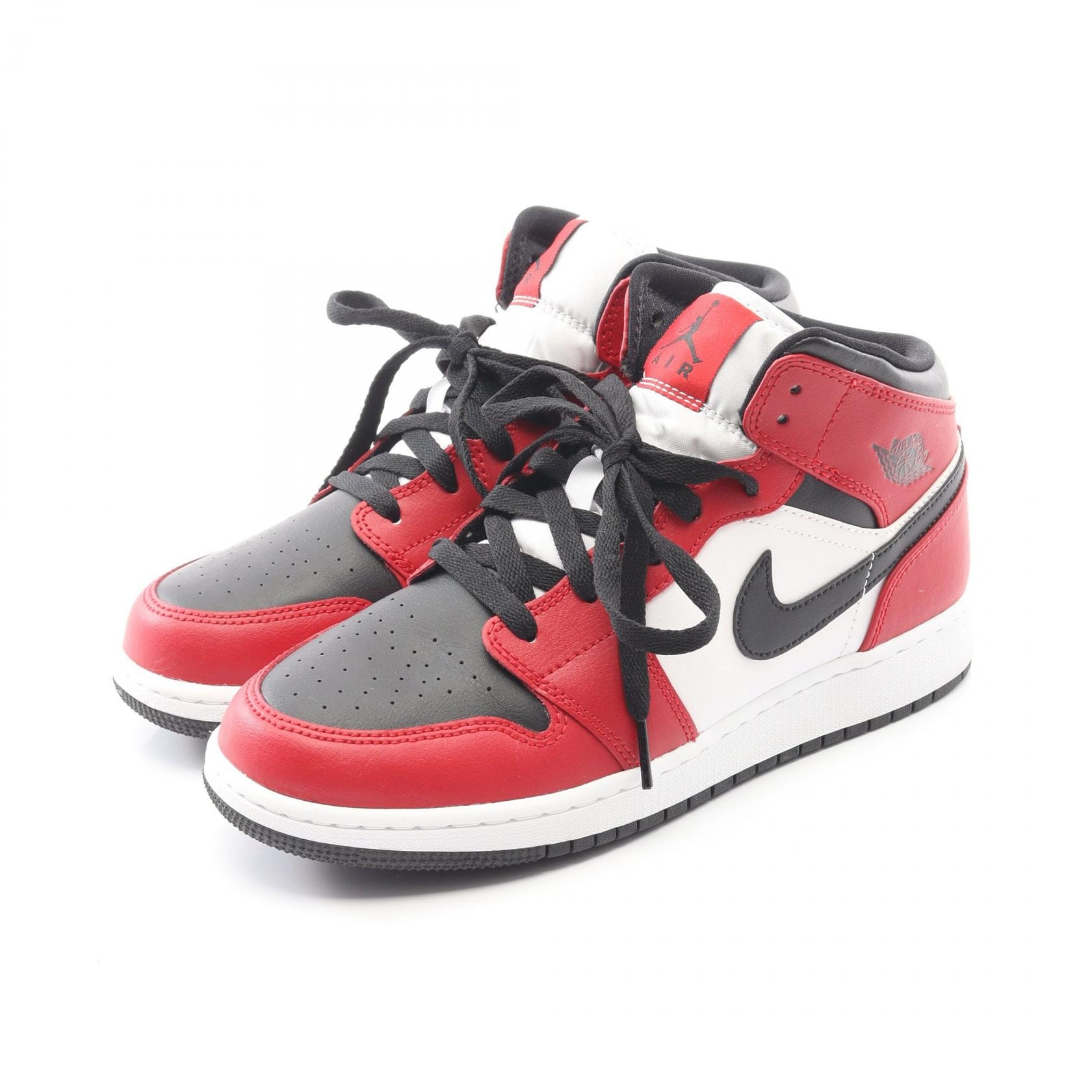 ナイキ NIKE AIR JORDAN 1 MID GS CHICAGO キッズ スニーカー 靴 レザー メンズ レッド系 / ブラック系 / ホワイト系 554725 【中古】