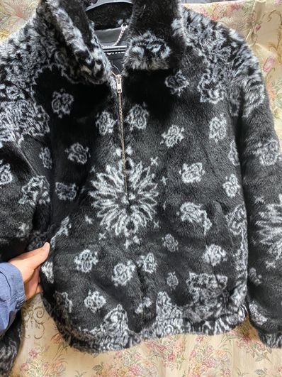 Supreme Bandana Faux Fur Bomber Jacket "Black"
