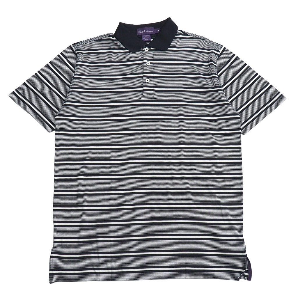 ■美品■RALPH LAUREN ラルフローレン ポロシャツ サイズL ボーダー 半袖 イタリア製 ブランド古着【中古】20260518/RA9368