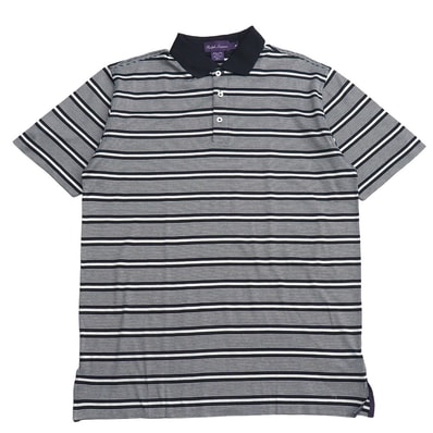 ■美品■RALPH LAUREN ラルフローレン ポロシャツ サイズL ボーダー 半袖 イタリア製 ブランド古着【中古】20260518/RA9368