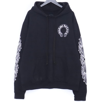 Chrome Hearts Horse Shoe Floral Pullover Hoodie "Black"