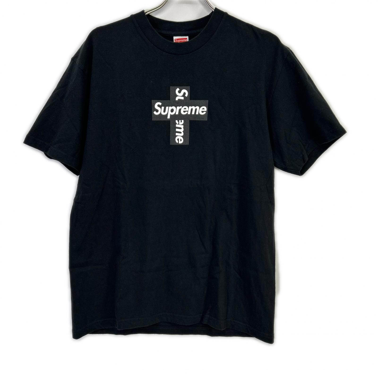 シュプリーム ブラック クロスボックスロゴ Tシャツ M
