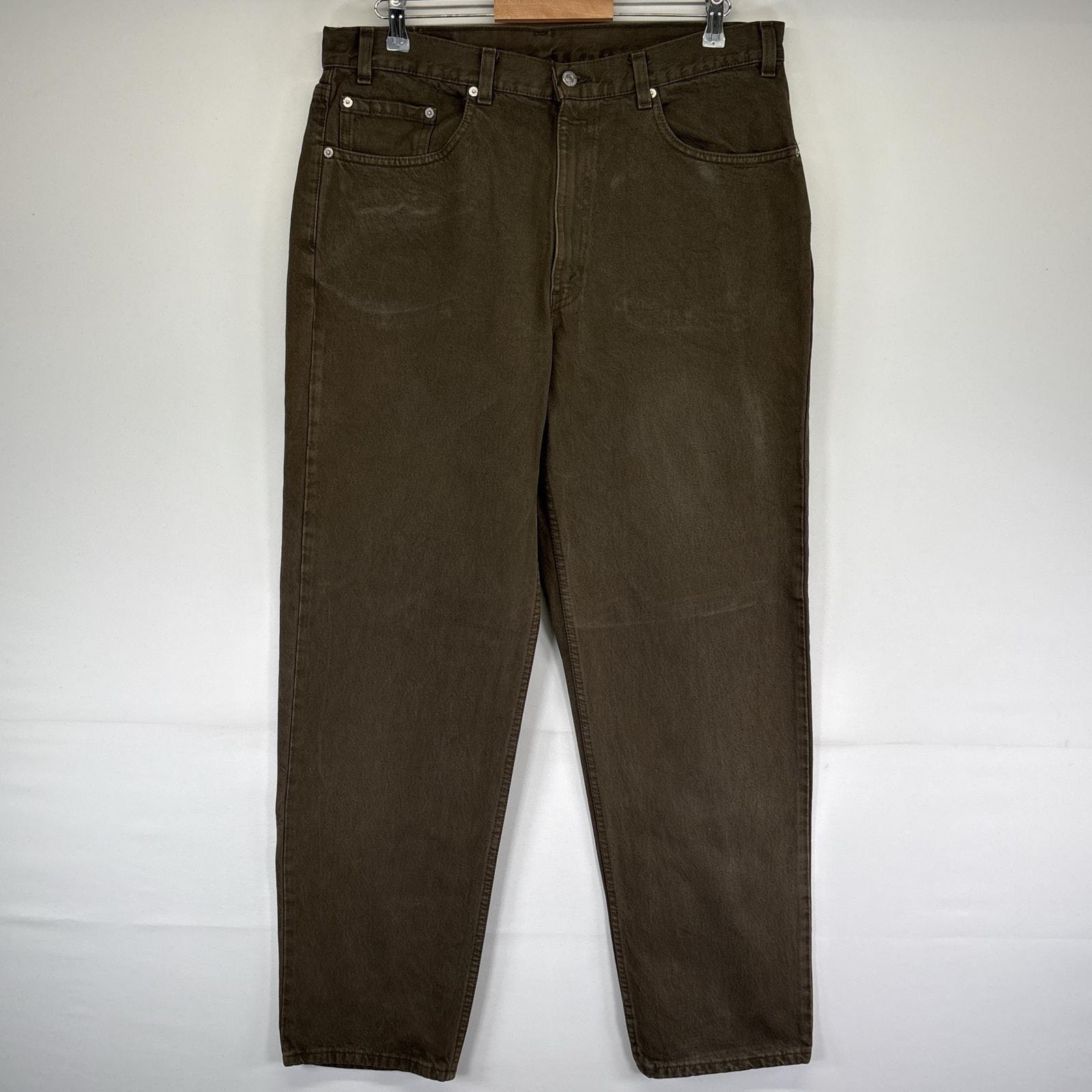 古着 90's/90年代 リーバイス Levi's USA製 デニムパンツ 550 テーパード 5ポケット 大きいサイズ ジーンズ ジーパン w3L32 グリーン系 メンズ