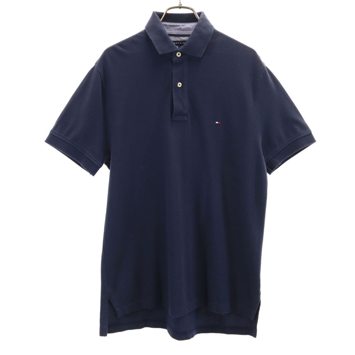 TOMMY HILFIGER トミーヒルフィガー 半袖 ポロシャツ S ネイビー 鹿の子