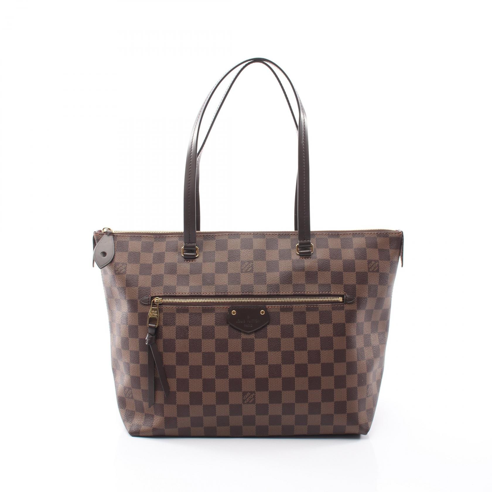ルイ・ヴィトン LOUIS VUITTON イエナMM トートバッグ バッグ PVCコーティングキャンバス レザー ダミエ エベヌ レディース ブラウン系 N41013 【中古】