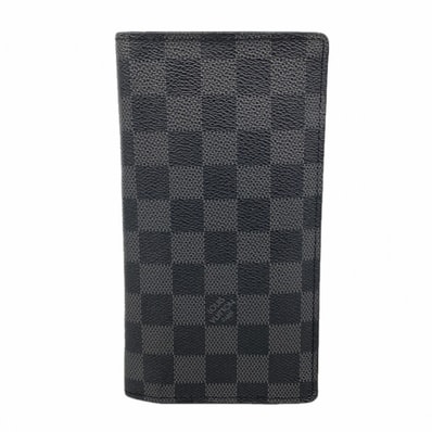 ★SALE【6ce5986-k】ルイヴィトン 長財布 ダミエ・グラフィット ポルトフォイユブラザ N62665 グレー ブラック【中古】メンズ
