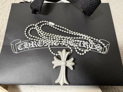 Chrome Hearts Rubber Small CH Cross Silicon Necklace "Grey"