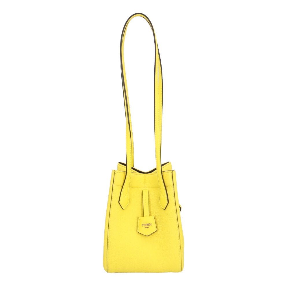フェンディ オリガミ スモール ショルダーバッグ レザー 8BS083 イエロー レディース FENDI  中古