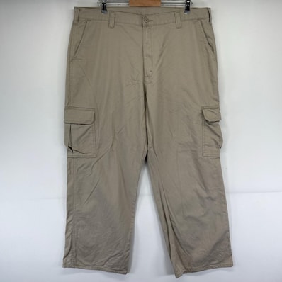 古着 ディッキーズ Dickies パンツ カーゴパンツ サイドポケット 大きいサイズ ワーク ワンポイントロゴ W40 L30 ベージュ系 メンズ