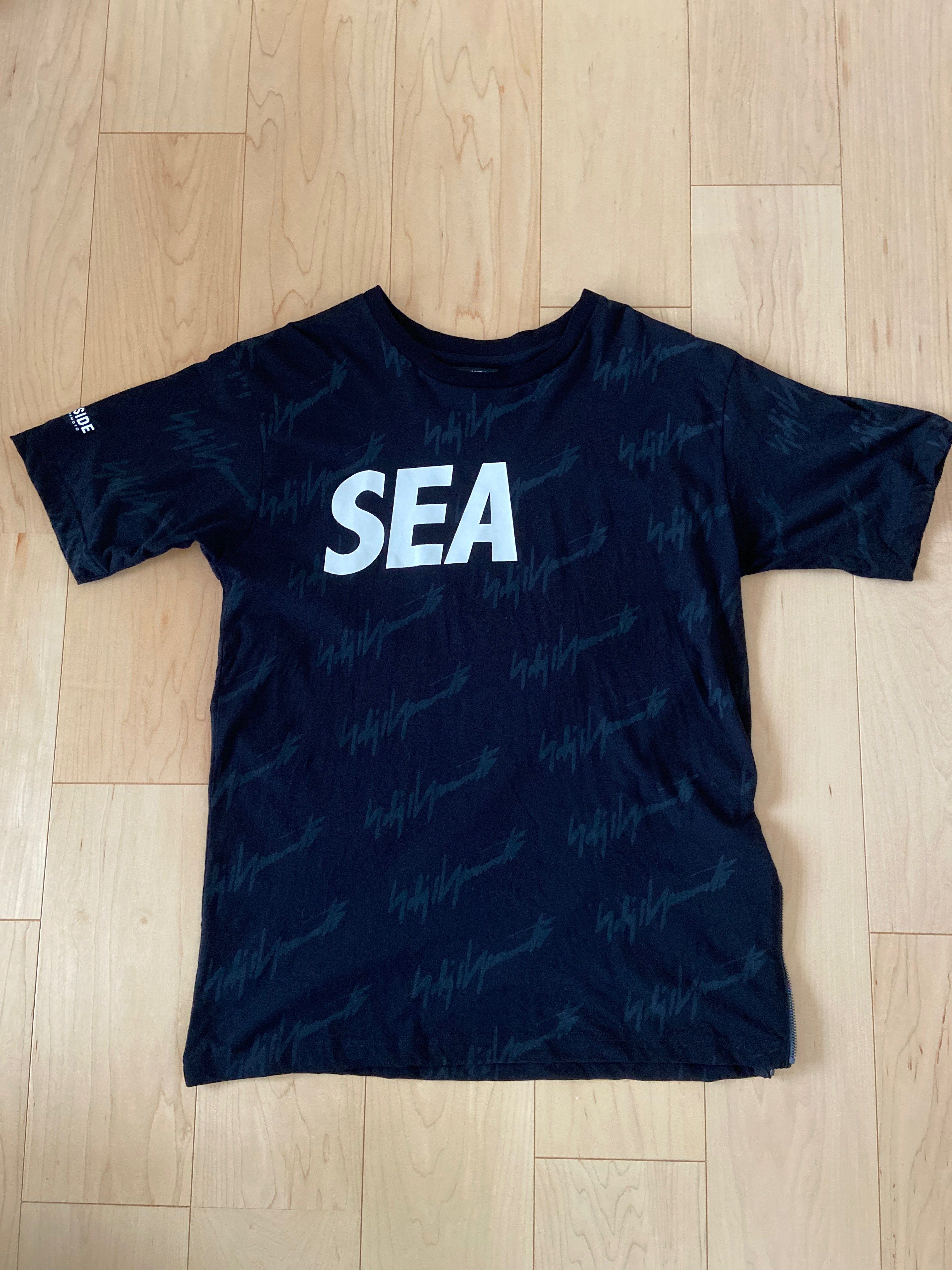WIND AND SEA x WILDSIDE YOHJI YAMAMOTO MONOGRAM PRINT T-SHIRT "Black Black"