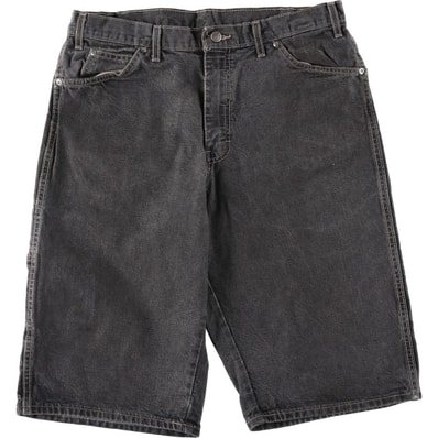 古着 ディッキーズ Dickies Loose Fit ブラックデニムショーツ ハーフパンツ メンズw36相当/eaa637110