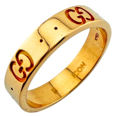 グッチ アイコン リング 指輪 8.5号 18金 K18ピンクゴールド レディース GUCCI 中古