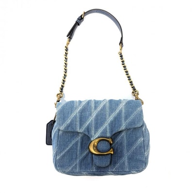 COACH タイムズ スクエア タビー ショルダー バッグ・キルティング デニム ブルー鑑定済み 正規品 コーチ