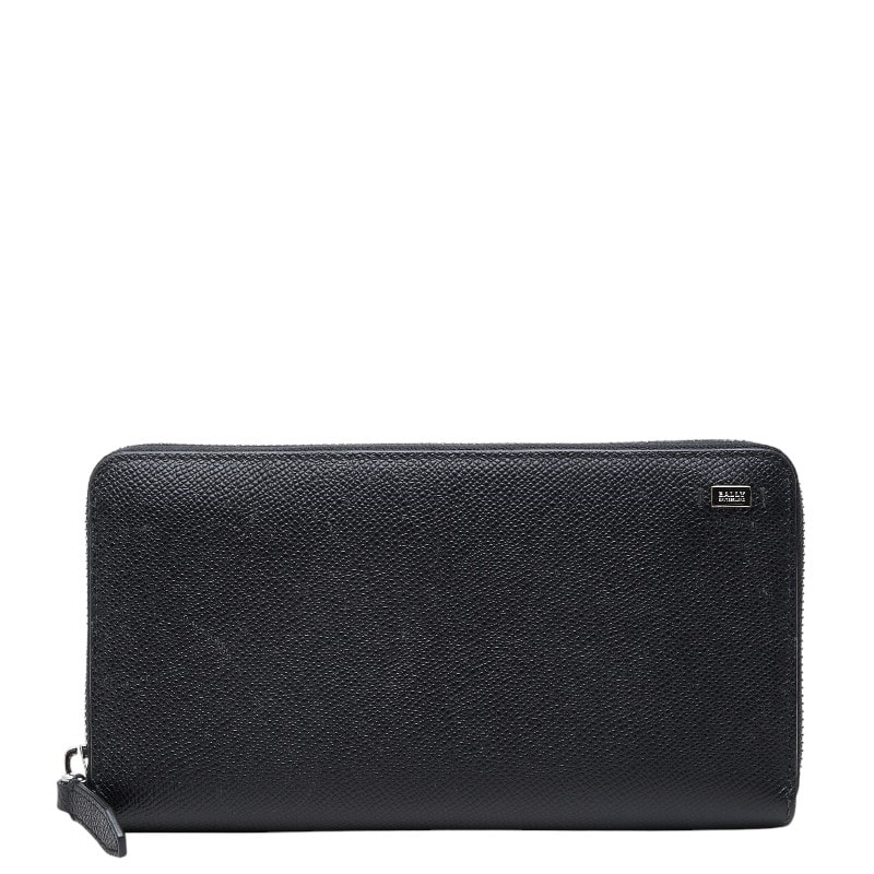 バリー ラウンドファスナー 長財布 ブラック レザー メンズ BALLY 【中古】