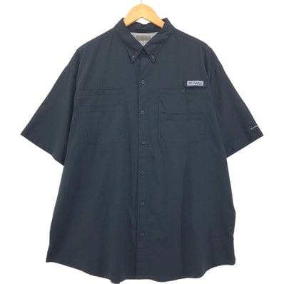 古着 コロンビア Columbia PFG OMNI-SHADE ボタンダウン リップストップ 半袖 フィッシングシャツ メンズXXL相当/eaa551896
