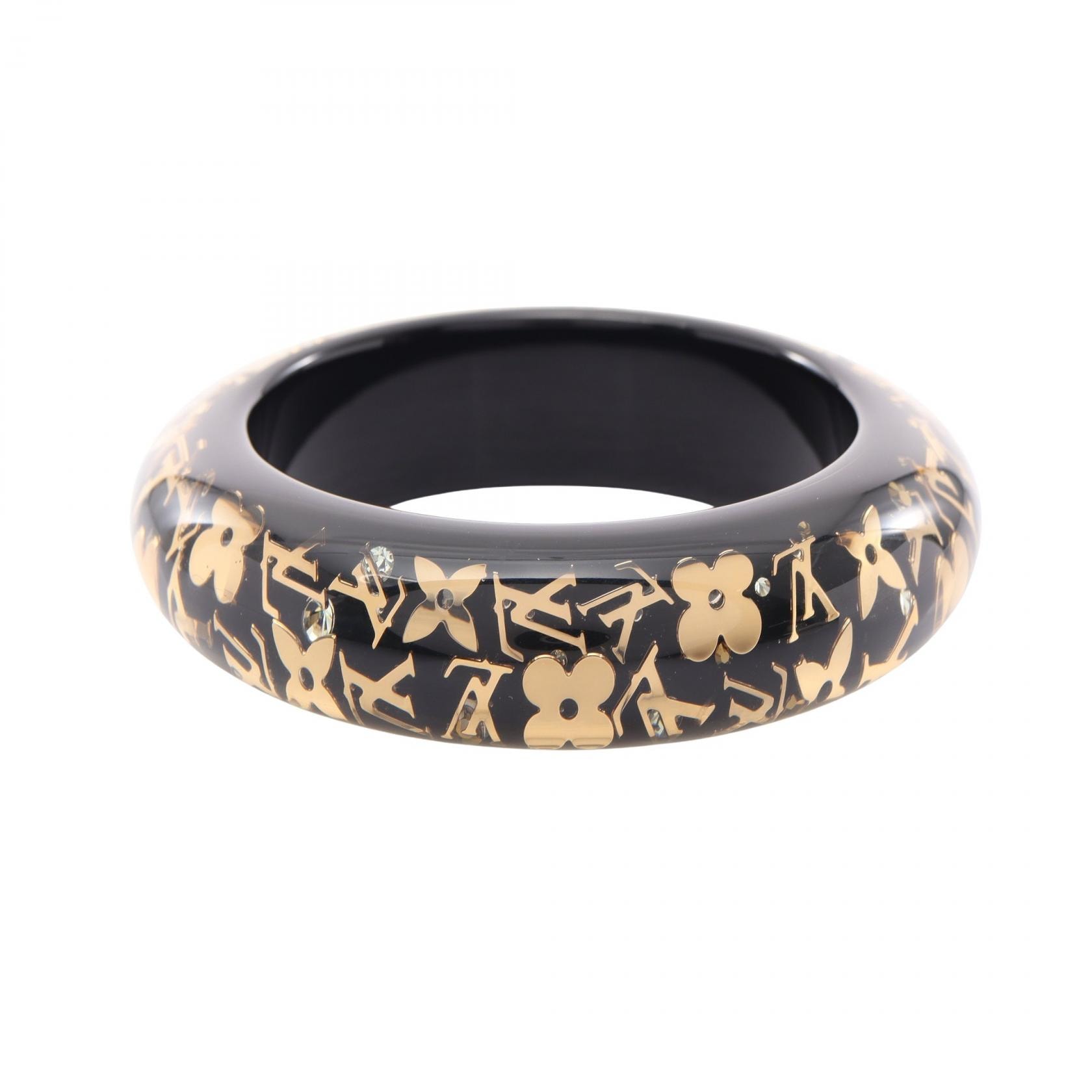 ルイ・ヴィトン LOUIS VUITTON ブラスレ アンクルージョンGM バングル アクセサリー レジン レディース ブラック系 / ゴールド系 M66254 【中古】