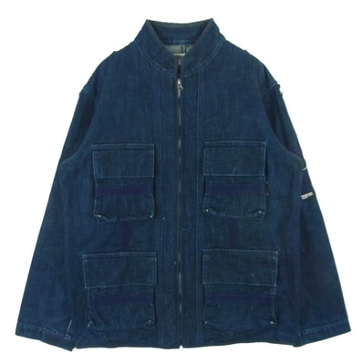 NEIGHBORHOOD ネイバーフッド DCNH-JK-07 ノーカラー ジップアップ デニム ジャケット インディゴブルー系 M【中古】