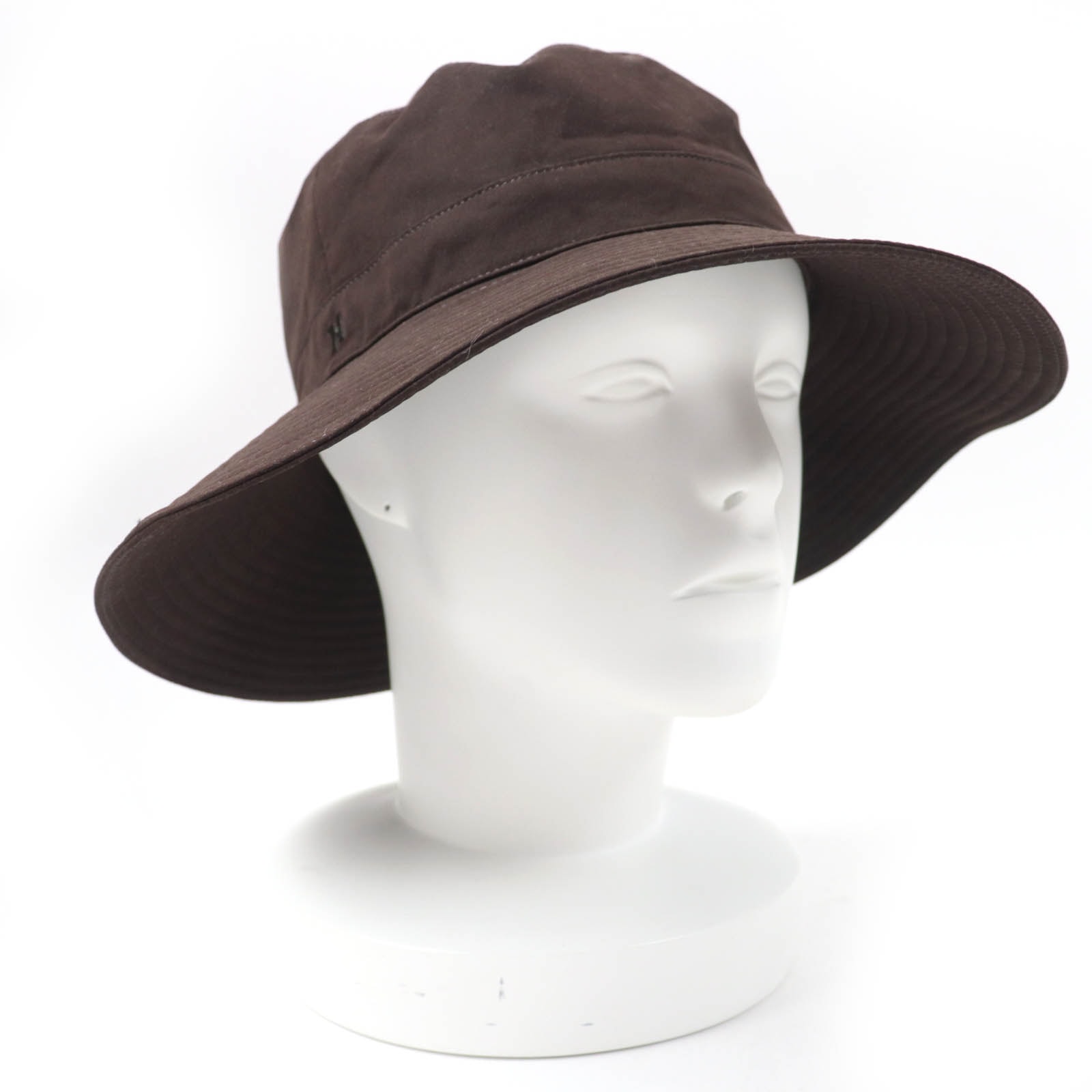 美品 エルメス ハット ダークブラウン レディース 56