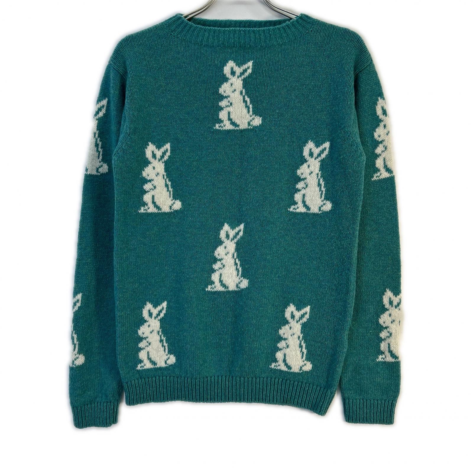 プラダ 16SS ブルー ラビットパターン ウールセータ 46