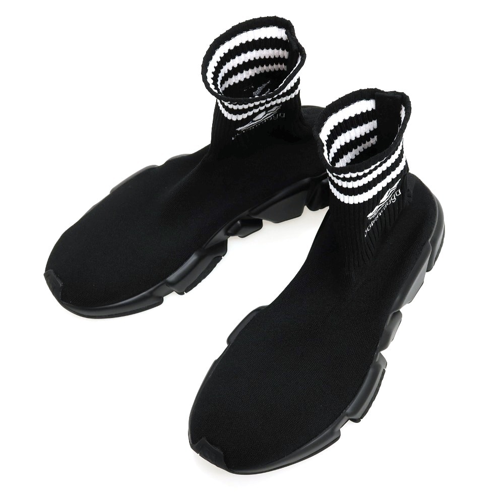 【中古】【未使用】バレンシアガ BALENCIAGA SPEED TRAINER × adidas 717591 スニーカー ブラック【サイズJP 27】【メンズ】