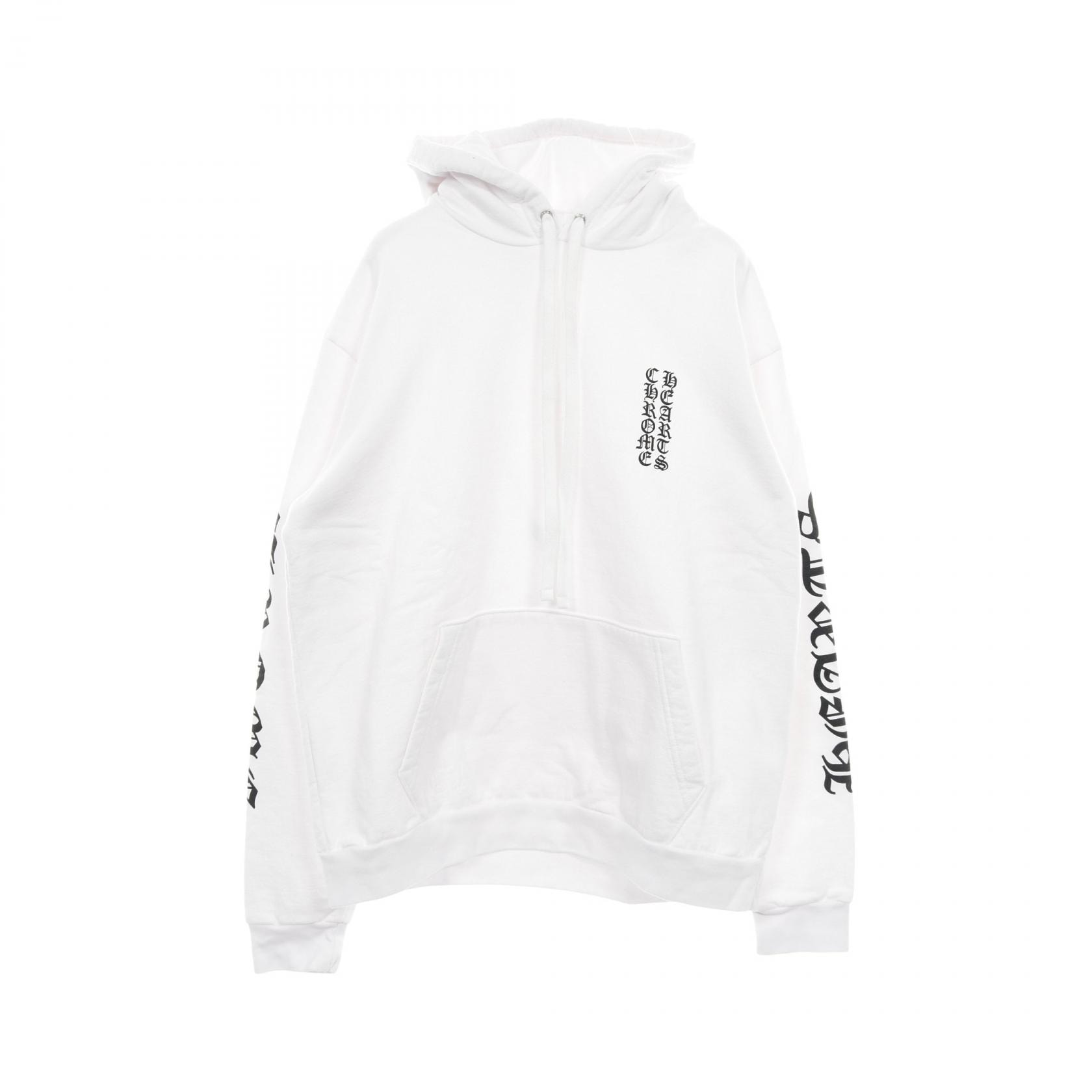 Chrome Hearts Vertical Logo Pullover Hoodie "White"