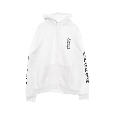 Chrome Hearts Vertical Logo Pullover Hoodie "White"