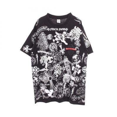 クロムハーツ CHROME HEARTS HALF SLEEVE T-SHIRT MULTI MOTIF ポケット付き 半袖Tシャツ 衣料品 トップス コットン メンズ ブラック系 / ホワイト系 【中古】