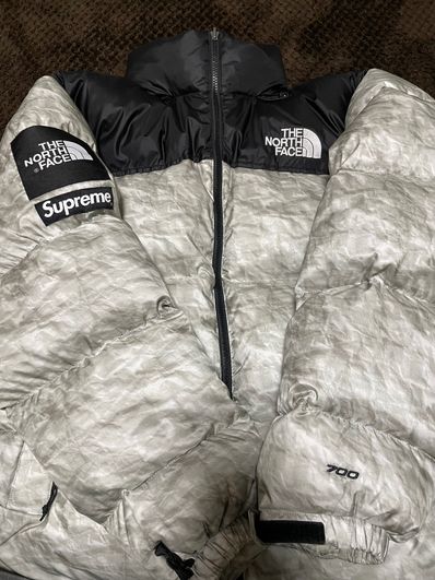 Supreme x The North Face Nuptse Jacket "White Paper Print"