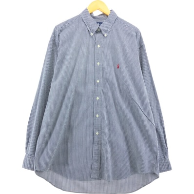 古着 ラルフローレン Ralph Lauren BLAKE ギンガムチェック 長袖 ボタンダウンチェックシャツ メンズXL相当/eaa557734