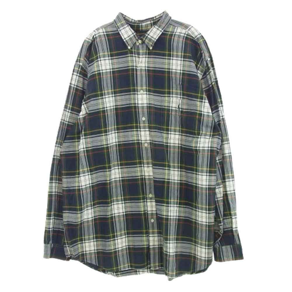 POLO RALPH LAUREN ポロ・ラルフローレン 長袖シャツ 刺繍 ボタンダウン 長袖 チェック シャツ グリーン系 3XLT【中古】