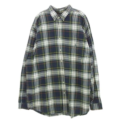 POLO RALPH LAUREN ポロ・ラルフローレン 長袖シャツ 刺繍 ボタンダウン 長袖 チェック シャツ グリーン系 3XLT【中古】
