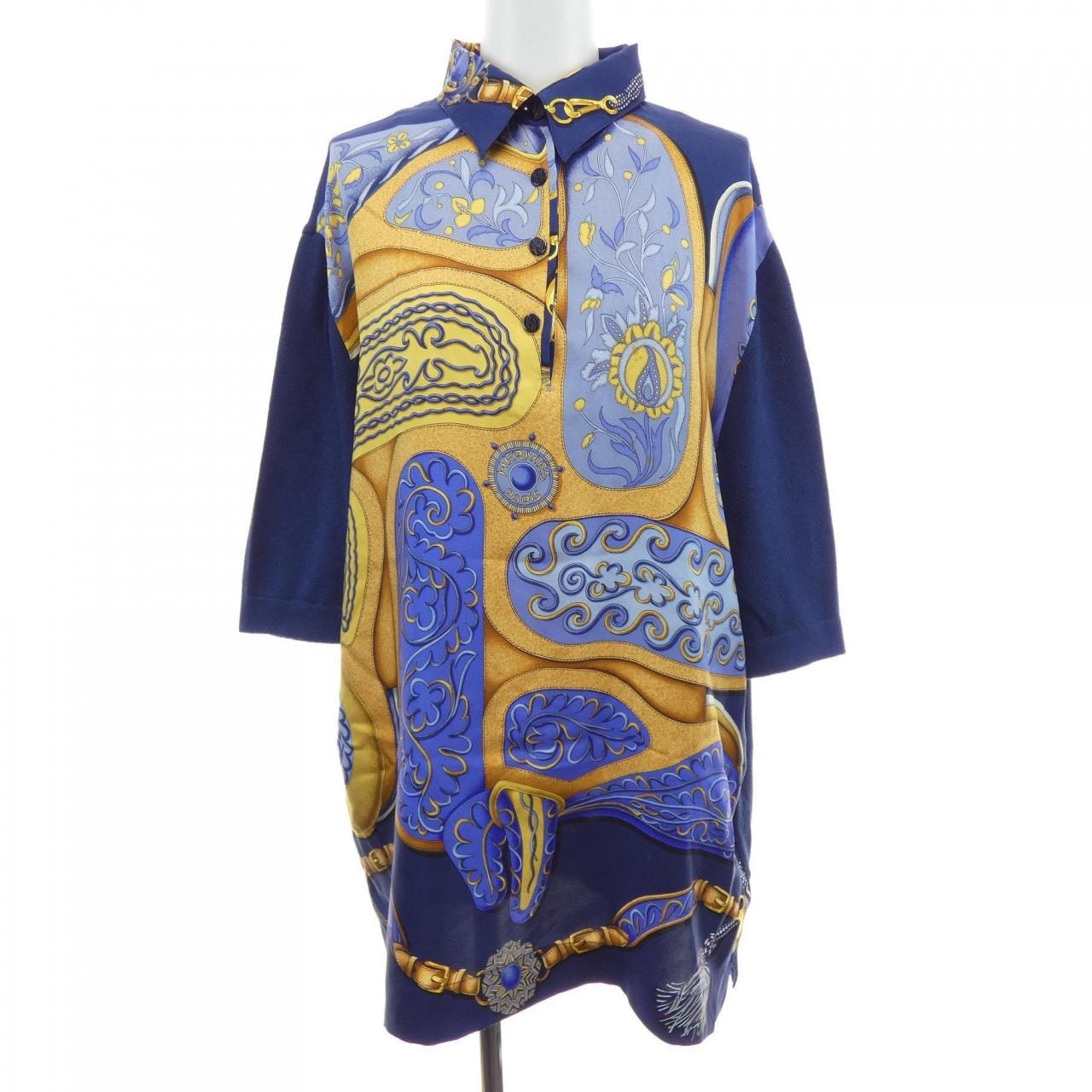 【ヴィンテージ】エルメス HERMES FESTIVAL QUADRI ツイルレーヌ. トップス
