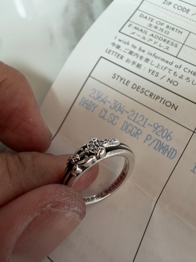 Chrome Hearts Baby Classic Dagger Pave Diamond Ring "Silver"