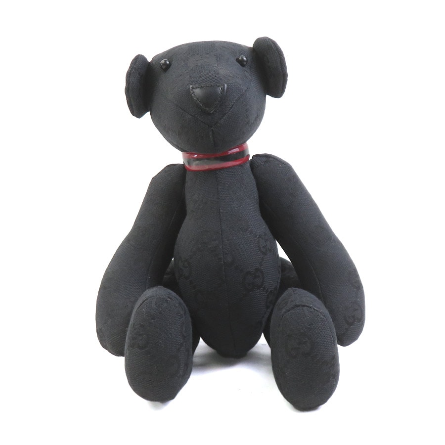 グッチ GUCCI ぬいぐるみ GGキャンバス ブラック レディース【中古】 e62045a