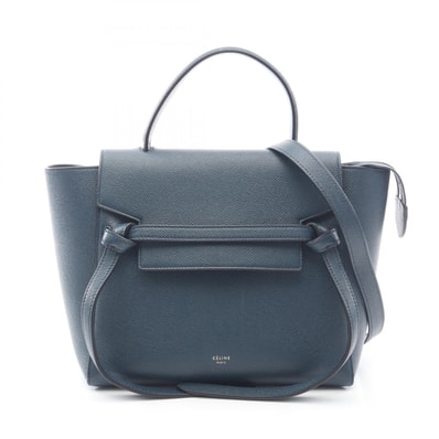 セリーヌ CELINE BELT BAG MICRO ベルトバッグ マイクロ 2WAY ハンドバッグ バッグ レザー レディース ブルー系 【中古】