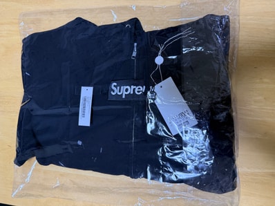 Supreme x MM6 Maison Margiela Box Logo Zip Up Hooded Sweatshirt "Black"