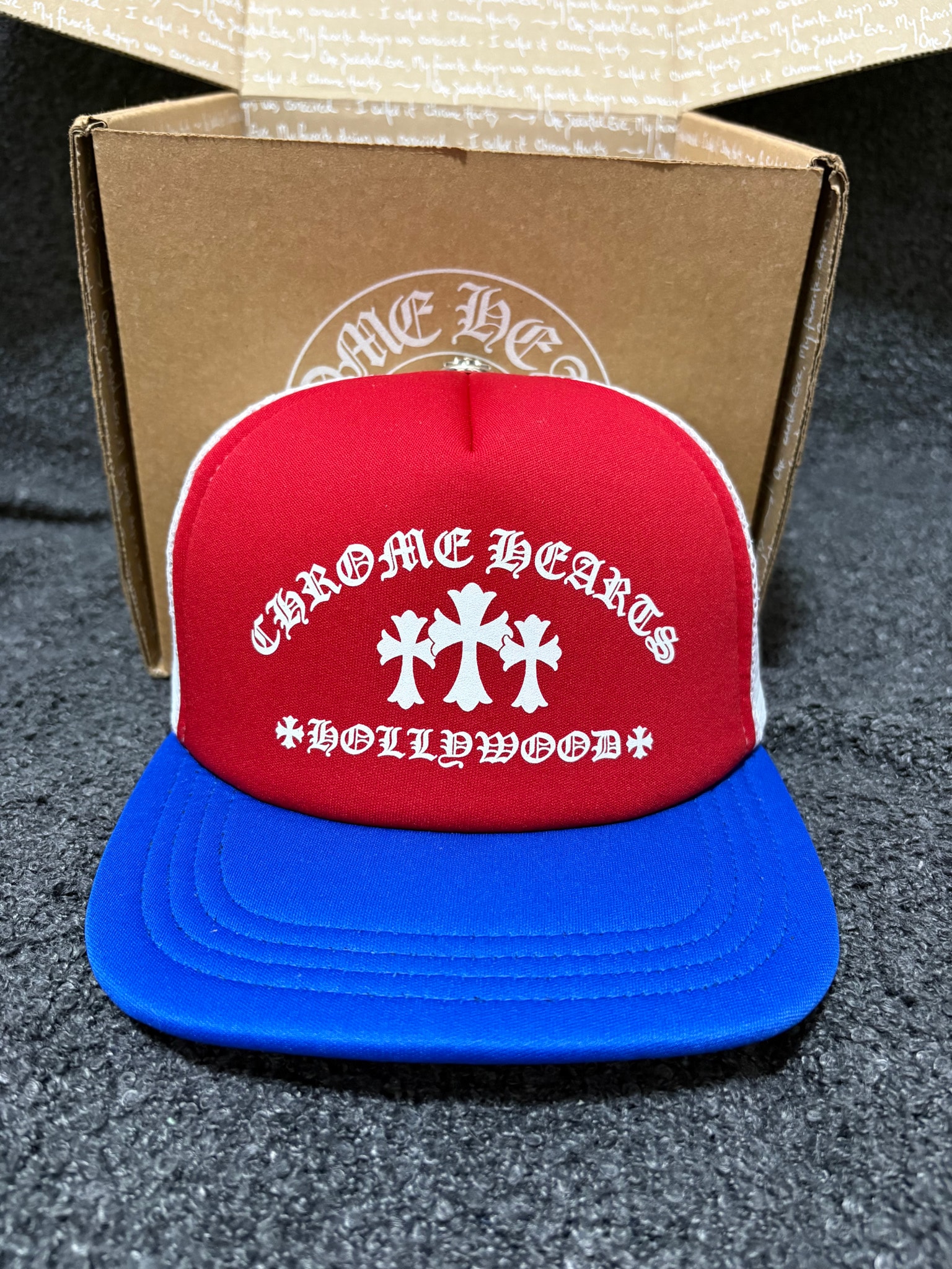 Chrome Hearts Trucker Cap King Taco "Red/Blue"